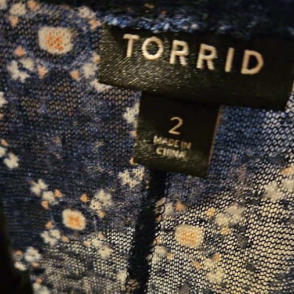 Torrid Blue and Orange Geometric Cardigan - Picture 9 of 10
